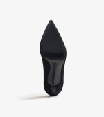 STABLE-HEELED WOMEN'S SHOES MADE OF GENUINE BLACK SUEDE - Image 5