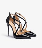 ТУФЛИ В ЧЕРНОЙ ЛАКИРОВАННОЙ КОЖЕ С ПЕРЕПЛЕТАЮЩИМИСЯ РЕМЕШКАМИ — изображение 2