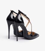 ТУФЛИ В ЧЕРНОЙ ЛАКИРОВАННОЙ КОЖЕ С ПЕРЕПЛЕТАЮЩИМИСЯ РЕМЕШКАМИ — изображение 4