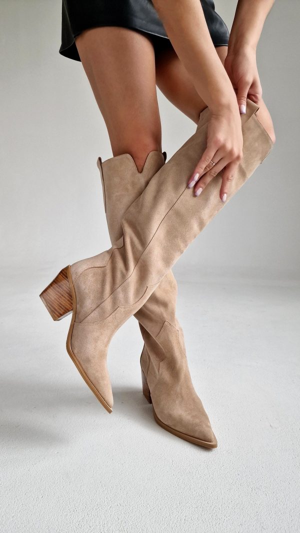 COSSACKS HIGH IN NATURAL SUEDE BEIGE COLOR - Image 4