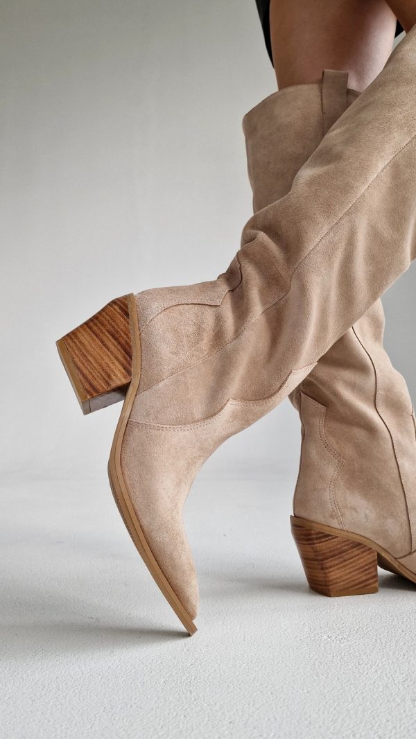 COSSACKS HIGH IN NATURAL SUEDE BEIGE COLOR - Image 2