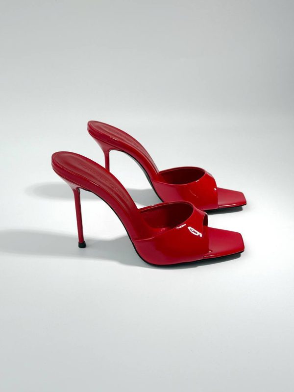 MULES MADE OF GENUINE RED PATENT LEATHER