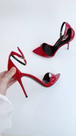 SANDALET JIMMY KIRMIZI VERNİK 10 CM