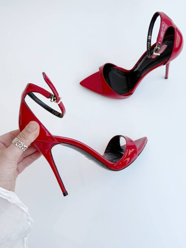 SANDALET JIMMY KIRMIZI VERNİK 10 CM