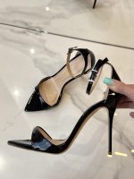 SANDALET JIMMY SİYAH VERNİK 10 CM