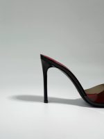 MULES MADE OF GENUINE PATENT LEATHER IN BLACK WITH SILICONE INSERT AND RED INSOLE - Image 2