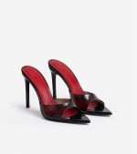 MULES BELLA BLACK PATENT LEATHER RED INSOLE - Image 2