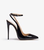 SLINGBACK QUEEN SIYAH RUGAN DERI