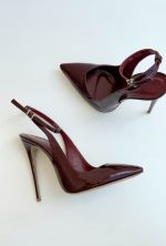 BURGUNDY PATENT LEATHER HIGH-HEEL SHOES