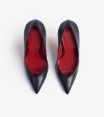 SHOES QUEEN BLACK LEATHER, RED INSOLE - Image 5