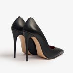 SHOES QUEEN BLACK LEATHER, RED INSOLE - Image 3