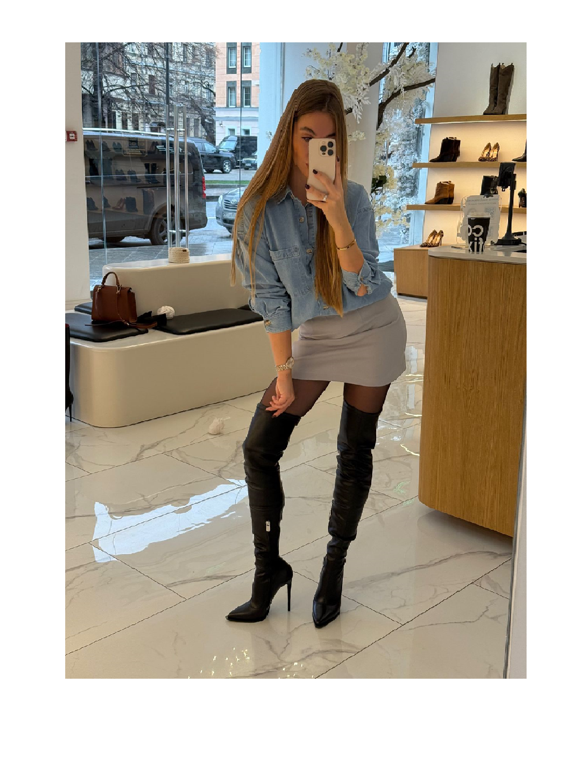 Безымянный OVER-THE-KNEE BOOTS IN BLACK GENUINE LEATHER - Image 1