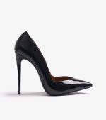 QUEEN SHOES BLACK PATENT LEATHER V-CUT