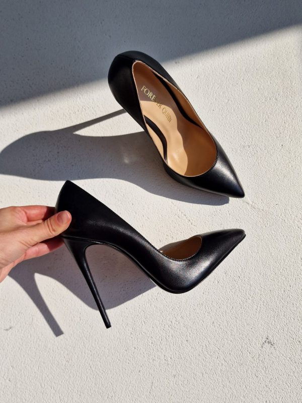 SHOES QUEEN BLACK LEATHER