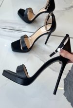 SANDALET LITIСIA SİYAH DERİ - Görsel 2