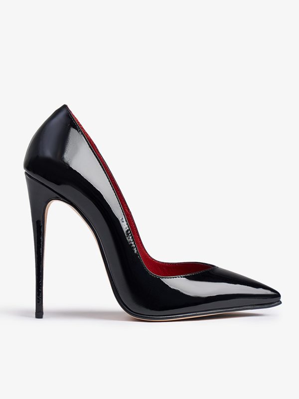 AYAKKABI QUEEN SİYAH VERNİK KIRMIZI İÇ TABAN