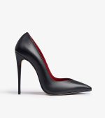 SHOES QUEEN BLACK LEATHER RED INSOLE