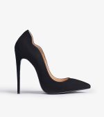 SHOES QUEEN BLACK SUEDE WAVE