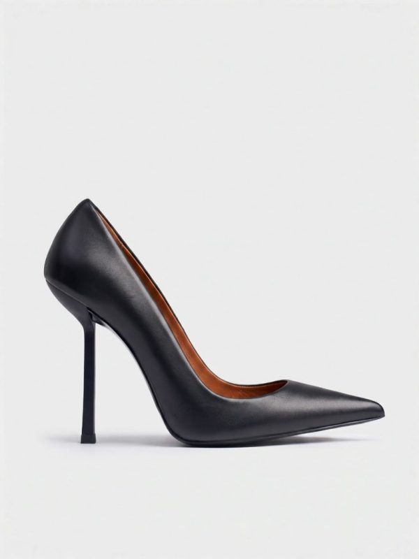 SHOES MICHELLE BLACK LEATHER